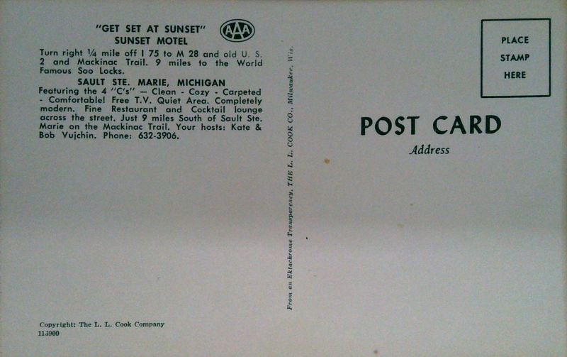 Sunset Motel - Old Postcard (newer photo)